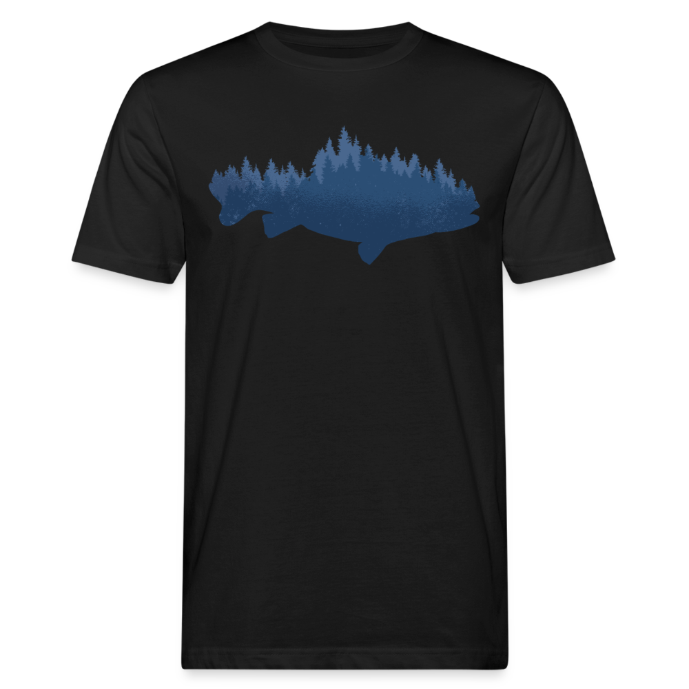 Männer Bio T-Shirt "Fisch als Wald" - Schwarz