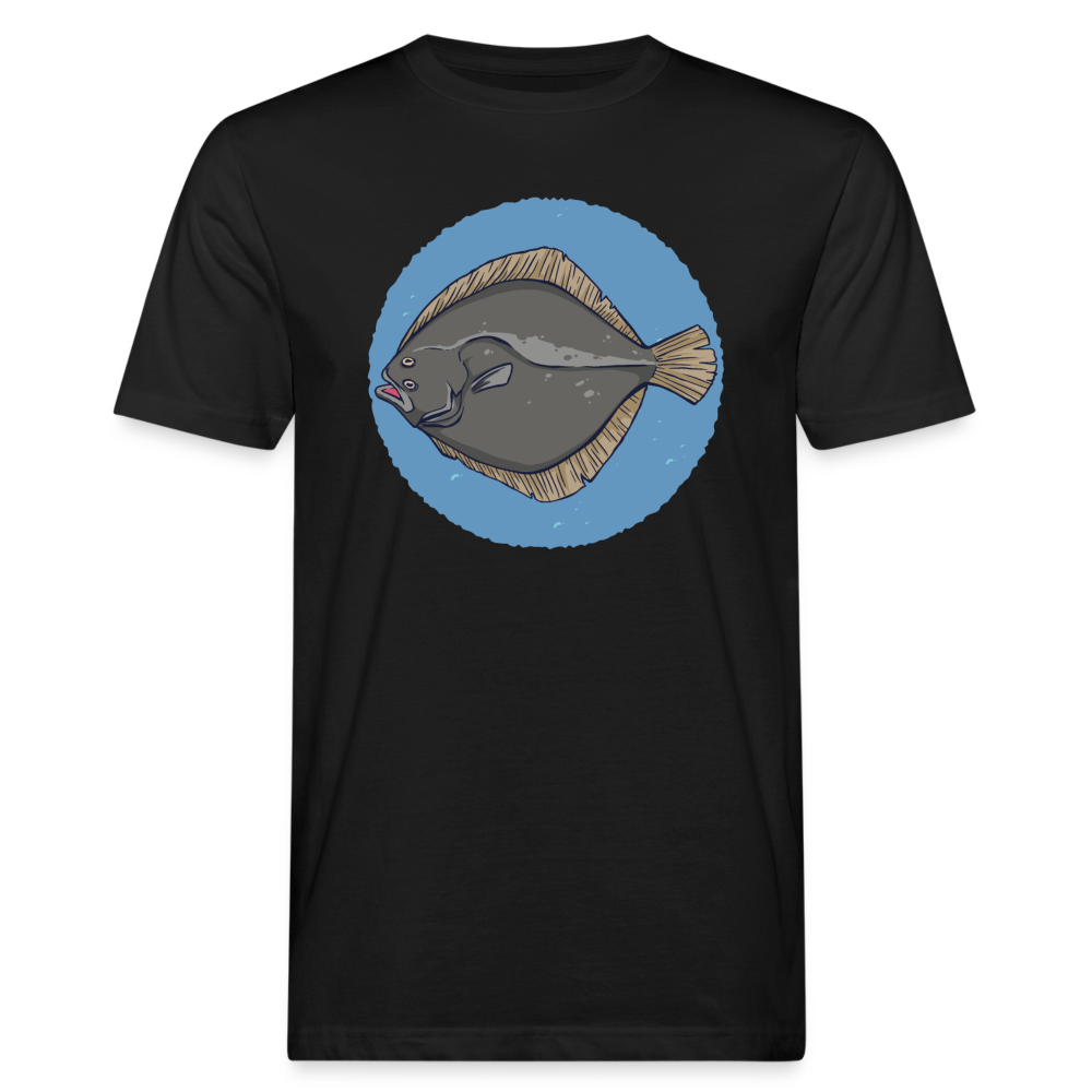 Männer Bio T-Shirt "Scholle-Fisch" - Schwarz