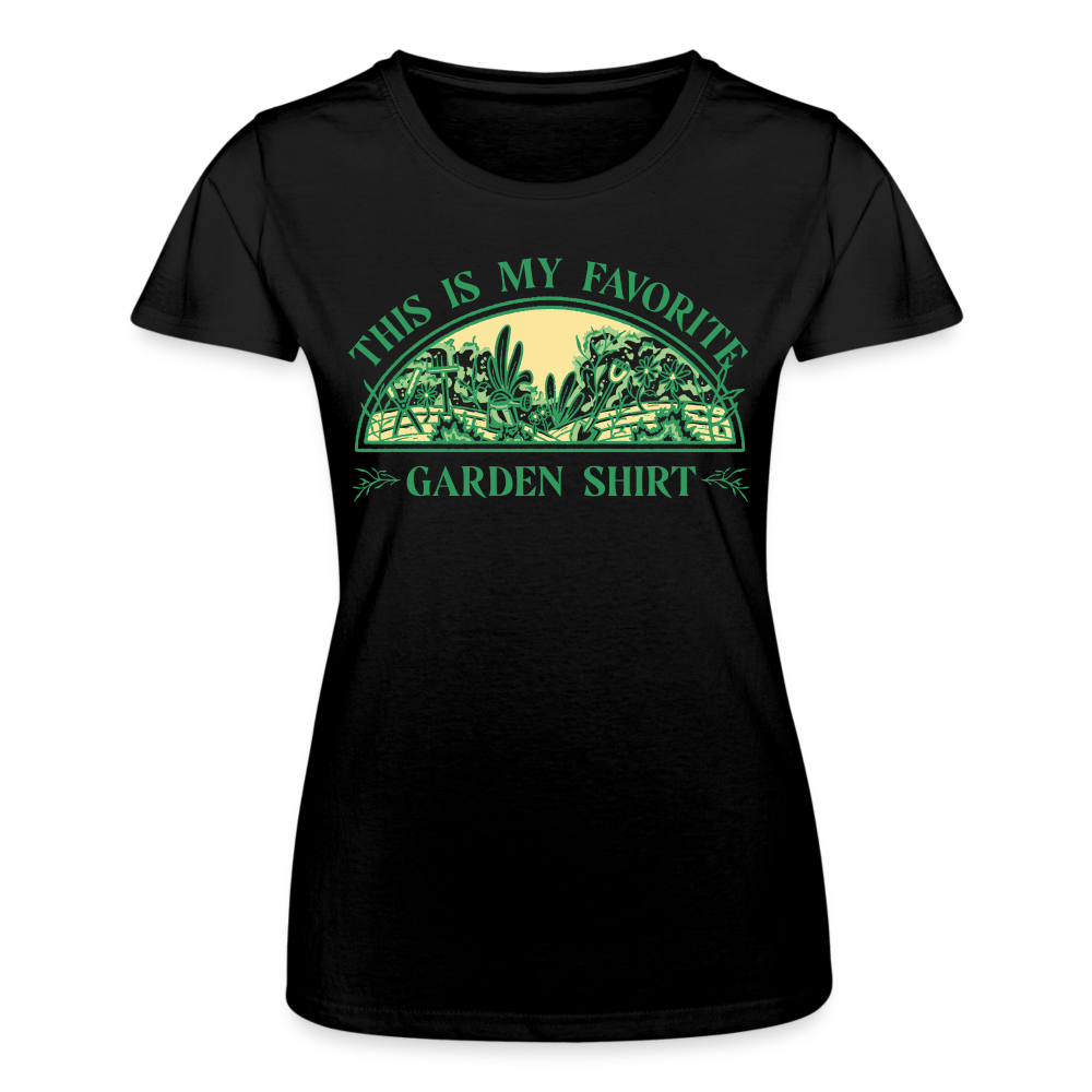 Frauen-T-Shirt "This is my favorite garden shirt" - Schwarz