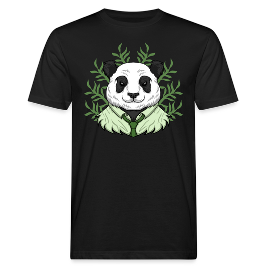 Männer Bio T-Shirt "Cooler Pandabär" - Schwarz