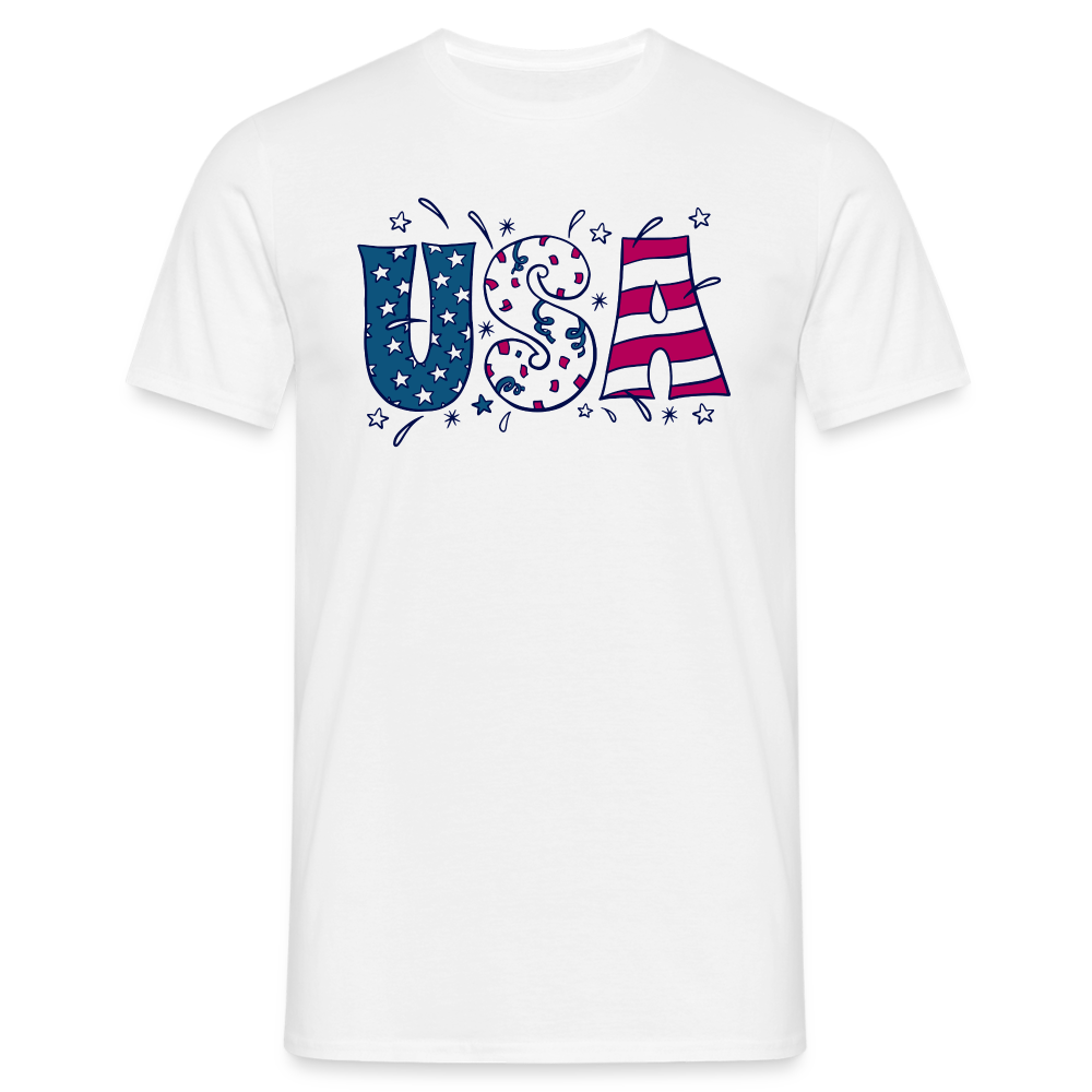 Männer T-Shirt "Klassischer USA Schriftzug" - weiß