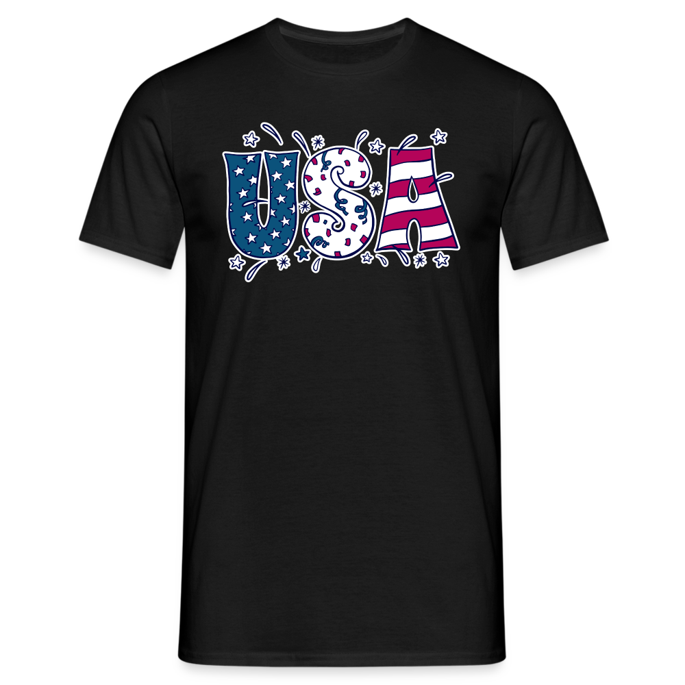 Männer T-Shirt "Klassischer USA Schriftzug" - Schwarz