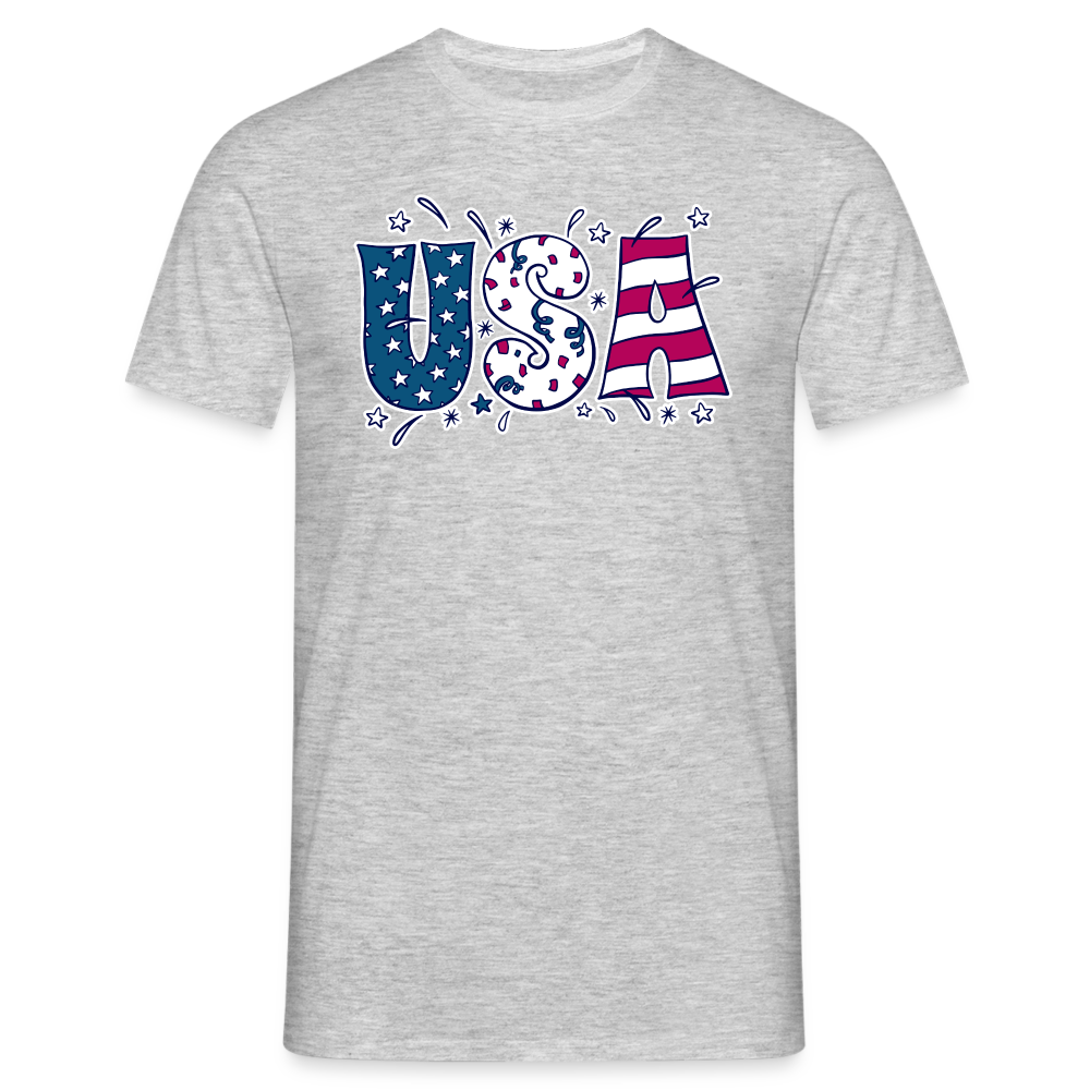 Männer T-Shirt "Klassischer USA Schriftzug" - Grau meliert