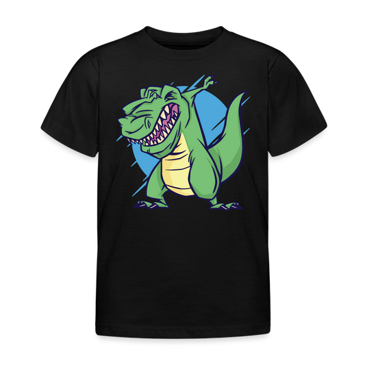 Kinder T-Shirt "Dinosaurier mit cooler Geste" - Schwarz