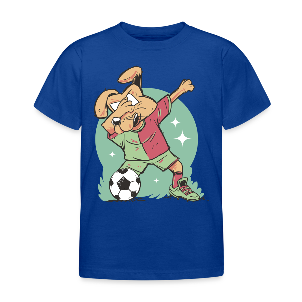 Kinder T-Shirt "Hund als Fußballer" - Royalblau