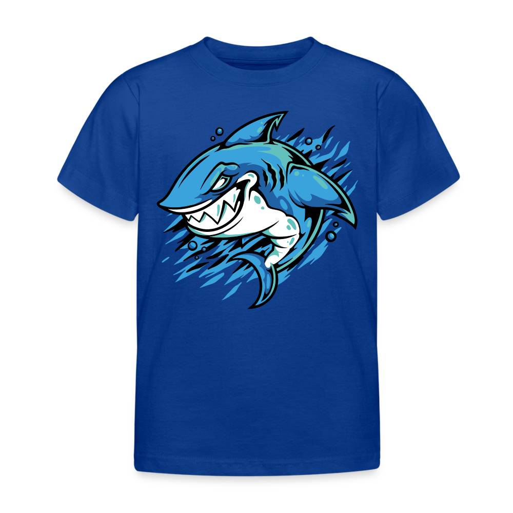 Kinder T-Shirt "Hervorkommender Hai" - Royalblau