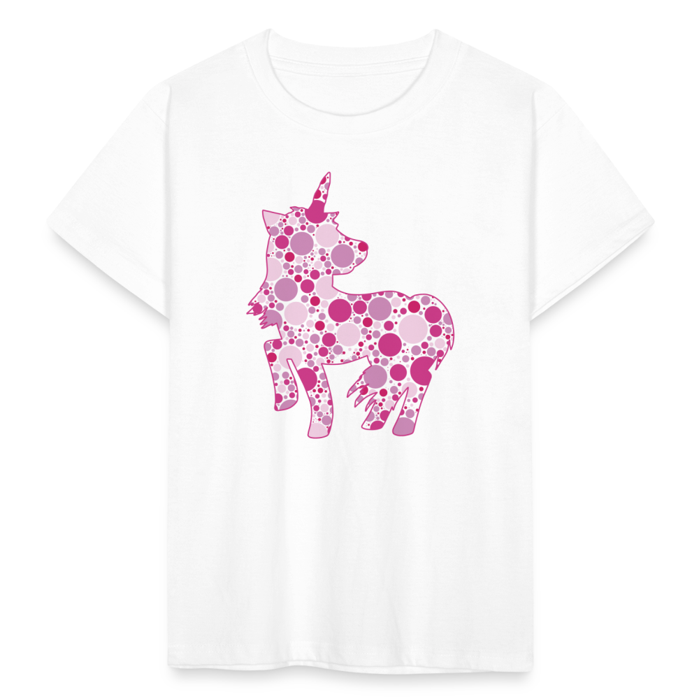 Kinder T-Shirt "Gepunktetes Einhorn" - weiß