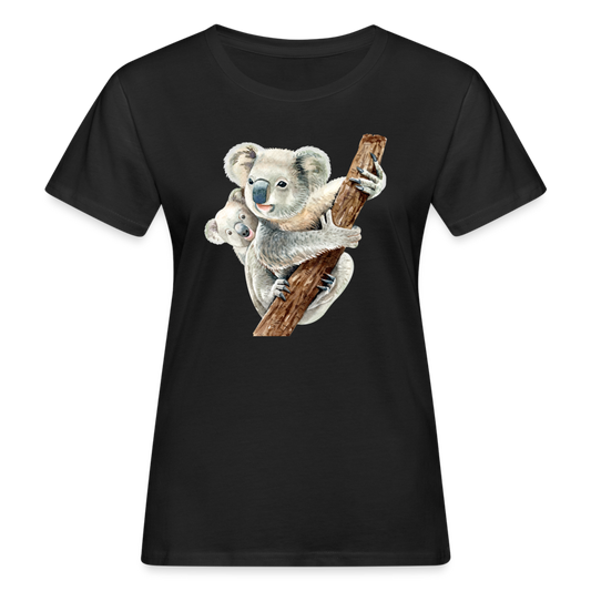 Frauen Bio T-Shirt "Koalabären" - Schwarz