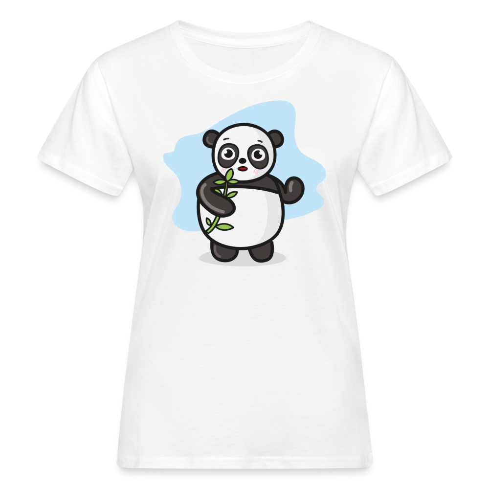 Frauen Bio T-Shirt "Lustiger Panda" - weiß