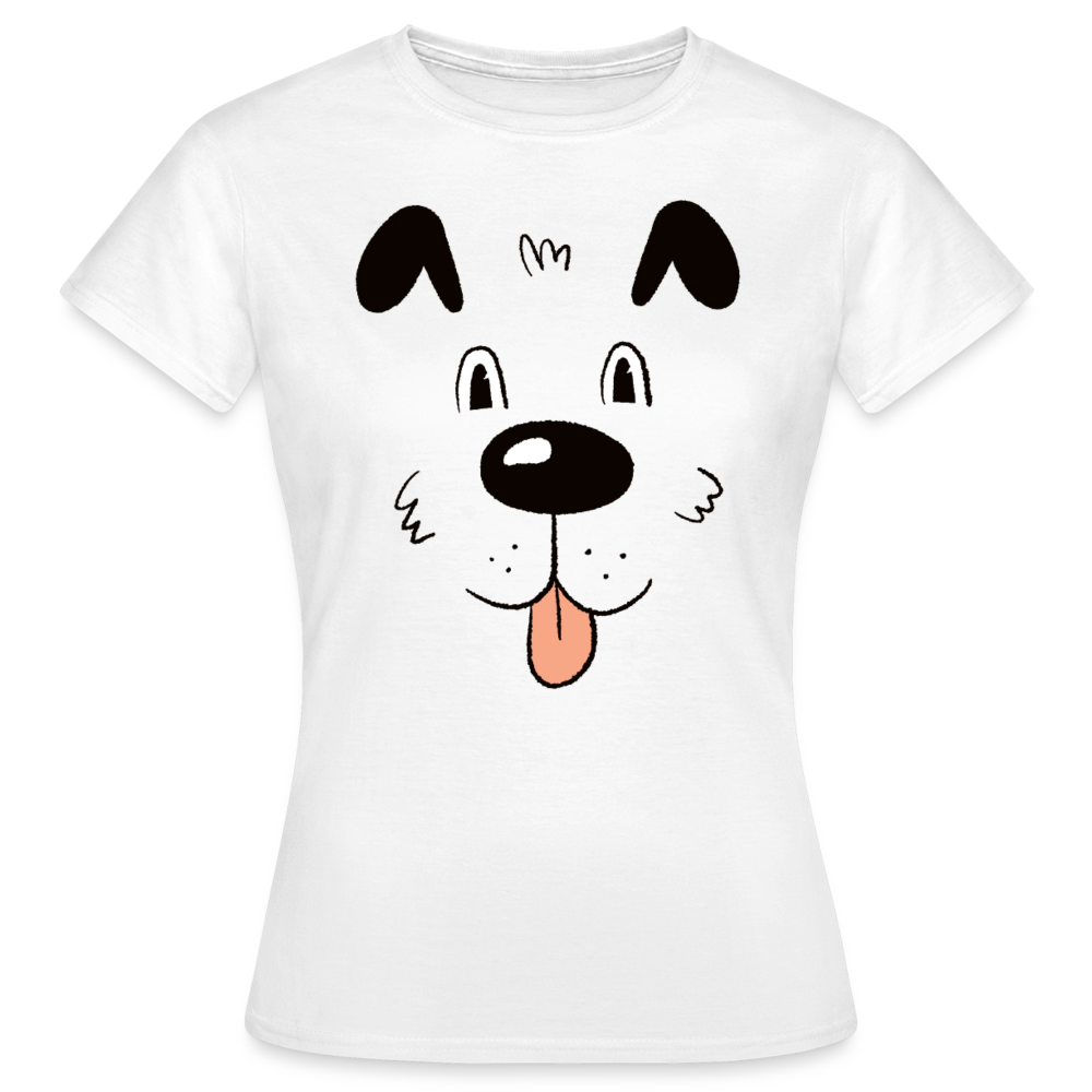 Frauen T-Shirt "Lustiges Hundegesicht" - weiß