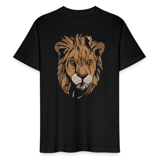 Männer Bio T-Shirt "Großer Löwenkopf" - Schwarz