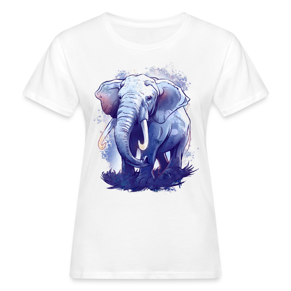 Frauen Bio-T-Shirt "Schöner Elefant" - weiß