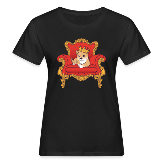 Frauen Bio T-Shirt "Hund als König" - Schwarz