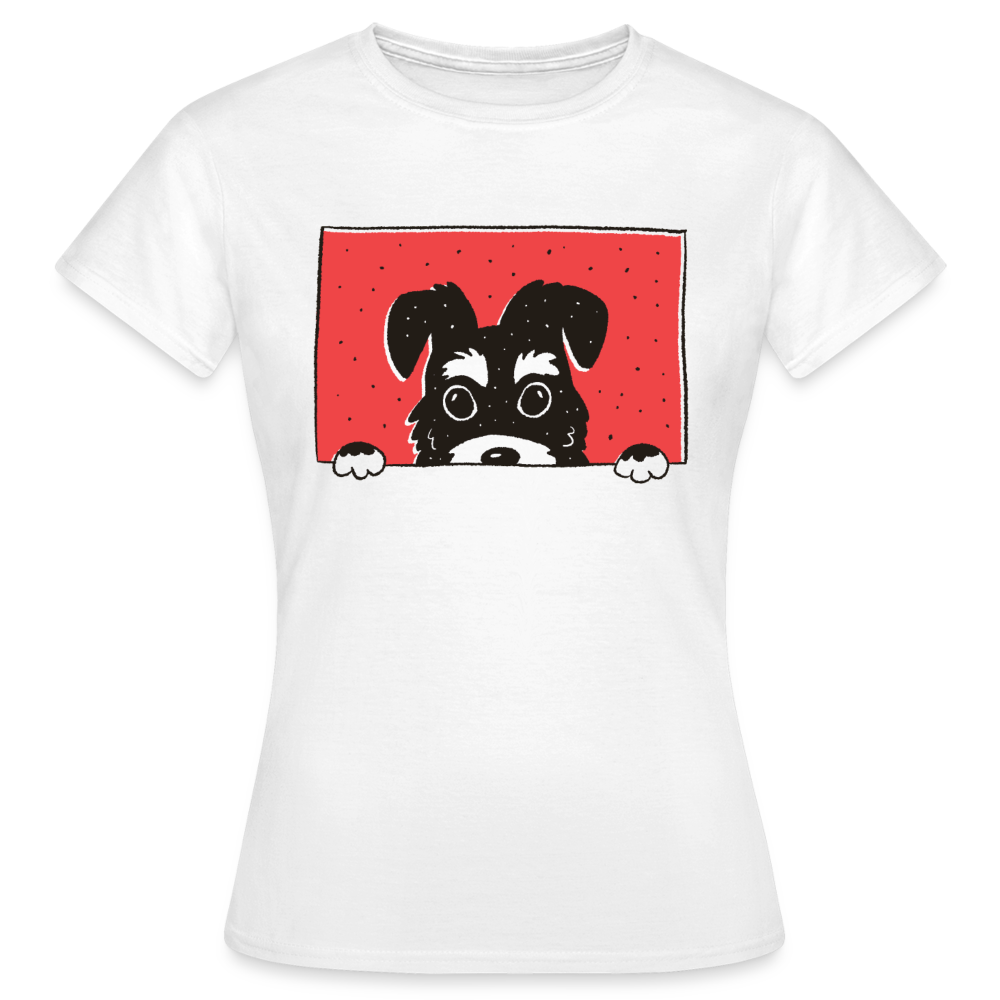 Frauen T-Shirt "Tolles Schnauzer Motiv" - weiß