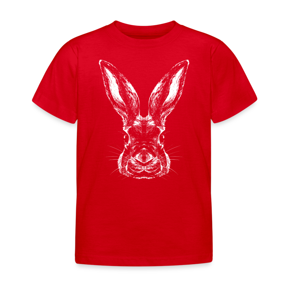 Kinder T-Shirt "Realistischer Hase" - Rot