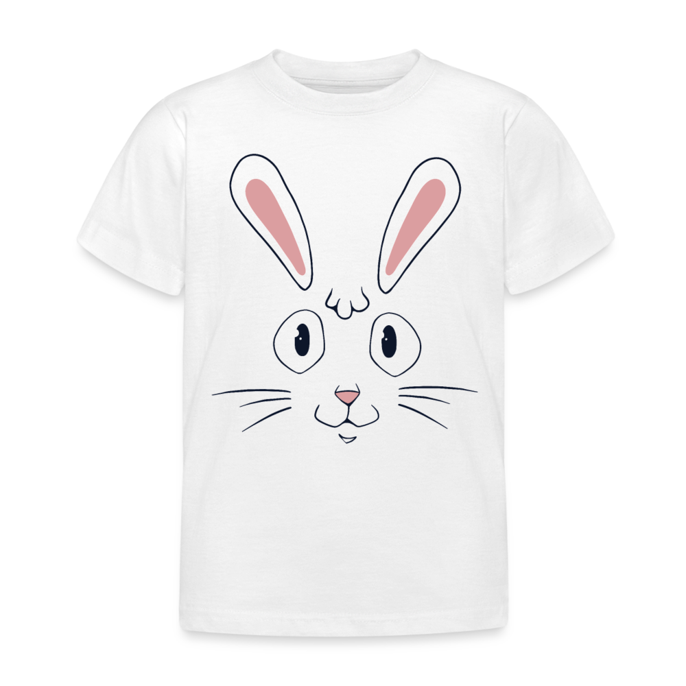 Kinder T-Shirt "Hasen-Gesicht" - weiß