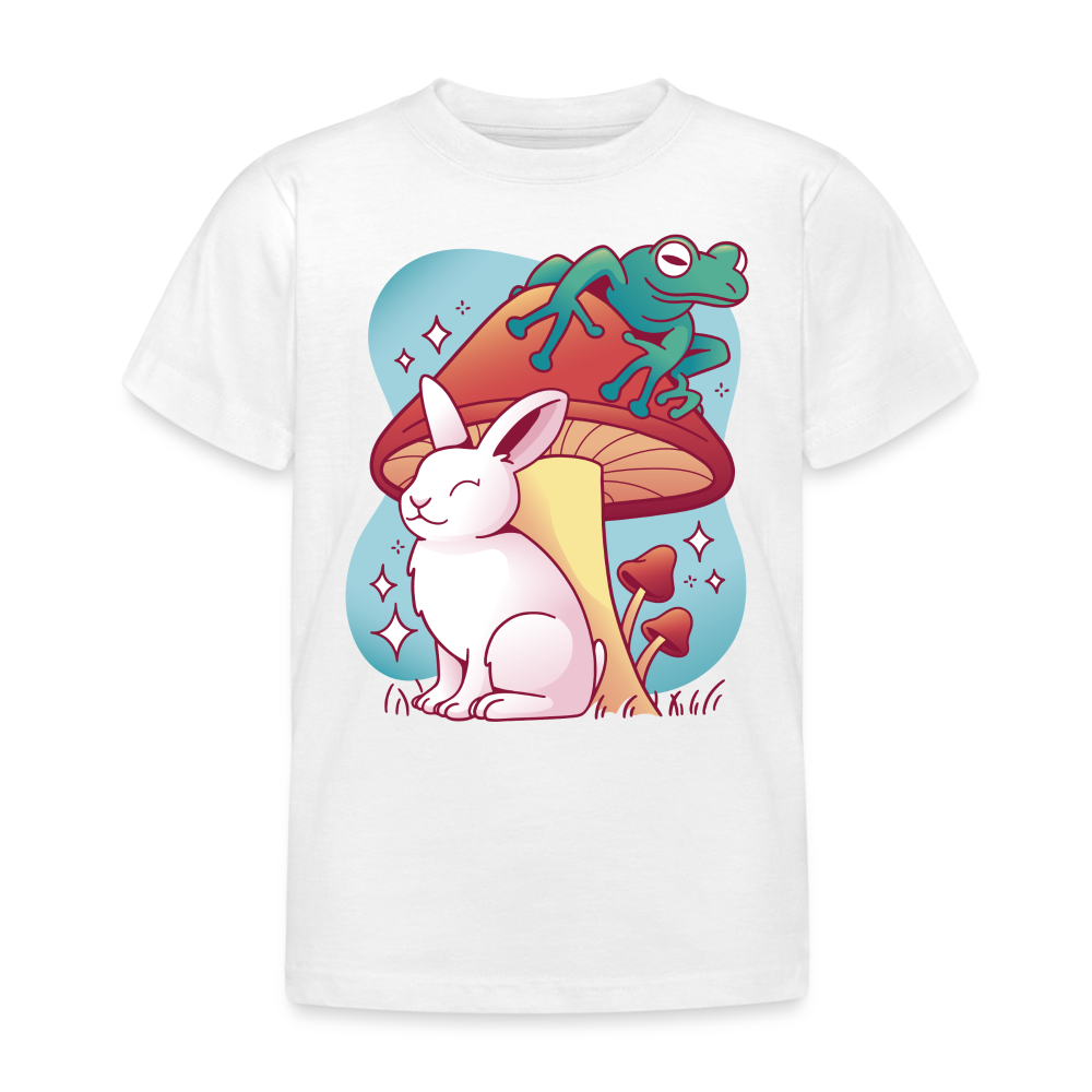 Kinder T-Shirt "Hase mit Frosch" - weiß