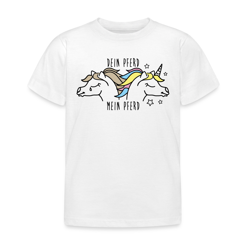 Kinder T-Shirt "Dein Pferd - Mein Pferd" - weiß