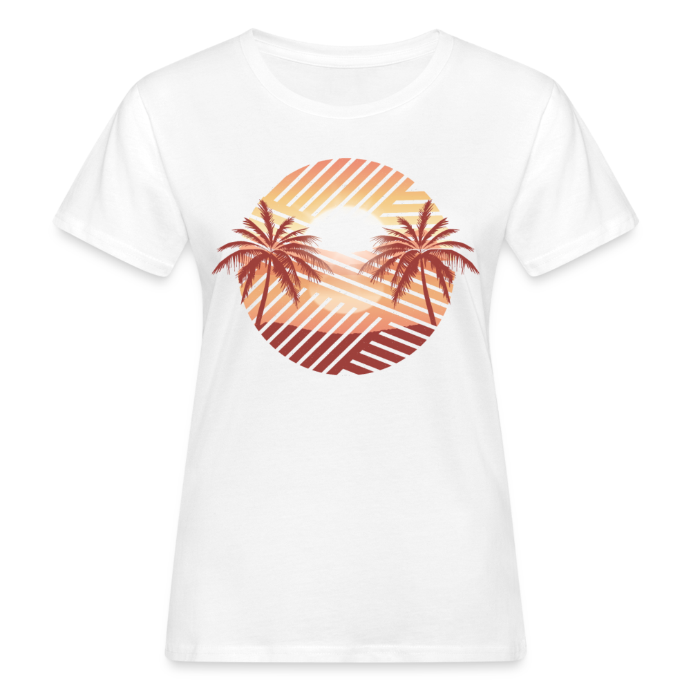 Frauen Bio T-Shirt "Sonne und Palmen" - weiß