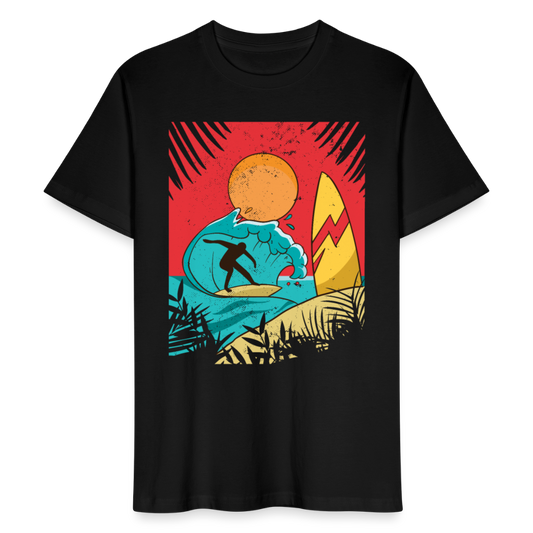 Männer Bio T-Shirt "Cooler Surfer" - Schwarz