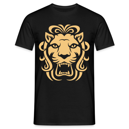 Männer T-Shirt "Böse schauender Löwe" - Schwarz