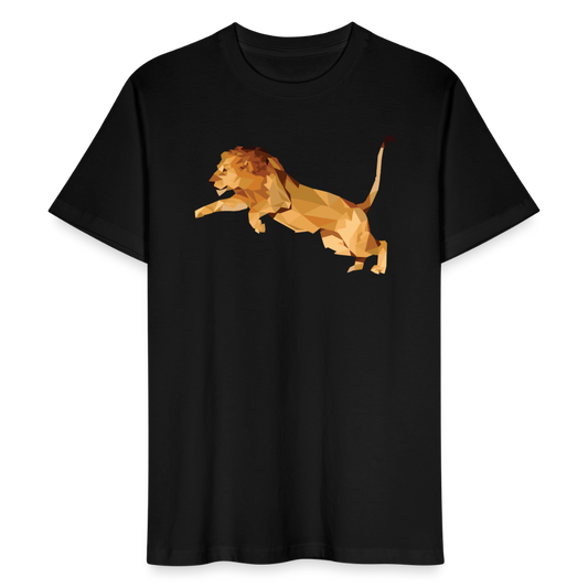 Männer Bio T-Shirt "Löwe im Polygon-Stil" - Schwarz