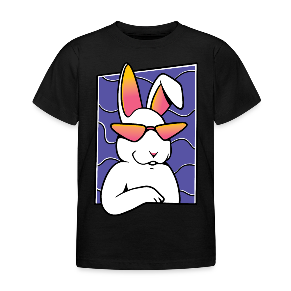 Kinder T-Shirt "Cooler Hase" - Schwarz