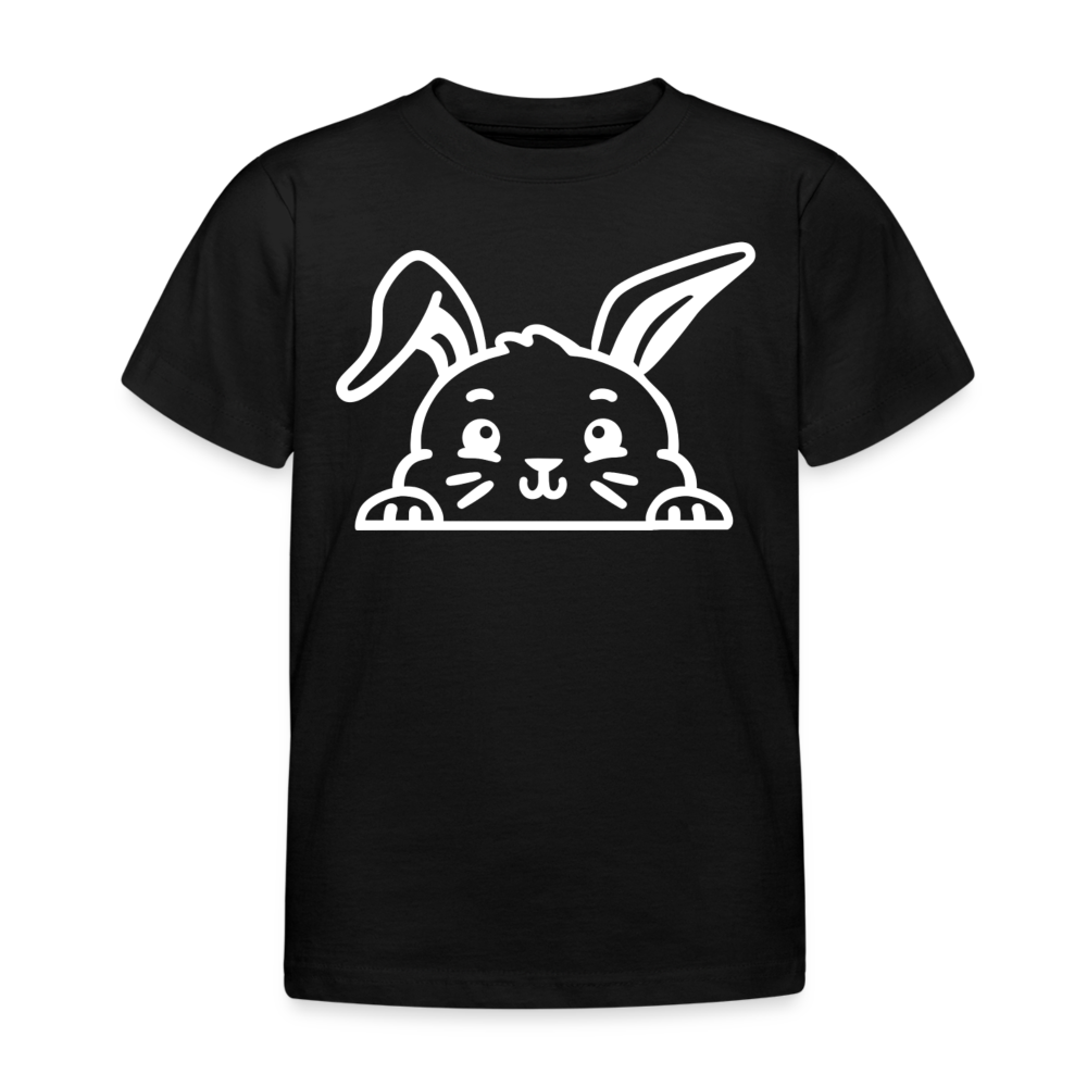 Kinder T-Shirt "Niedlich schauender Hase" - Schwarz