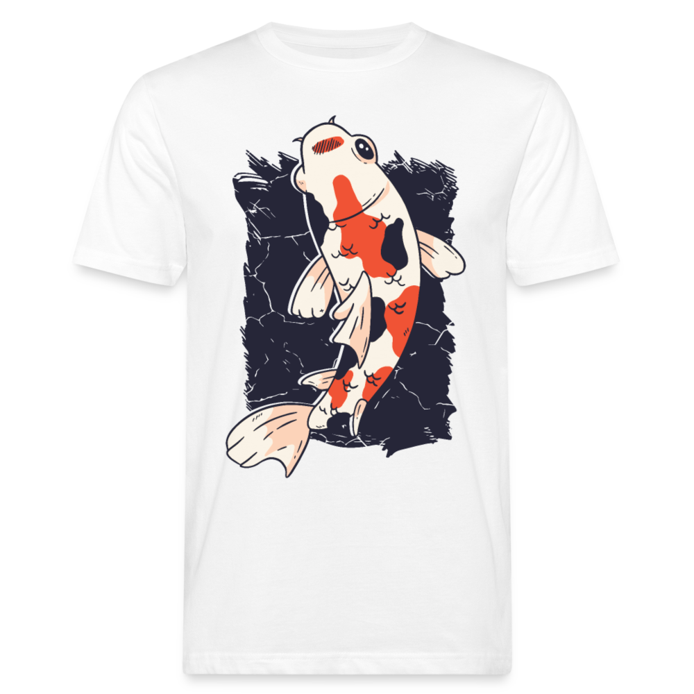 Männer Bio T-Shirt "Koi-Fisch" - weiß