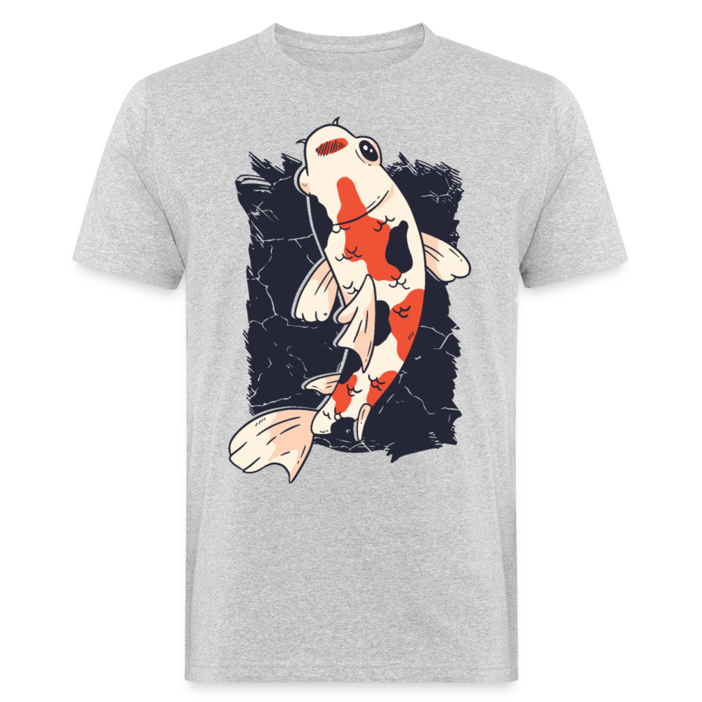 Männer Bio T-Shirt "Koi-Fisch" - Grau meliert