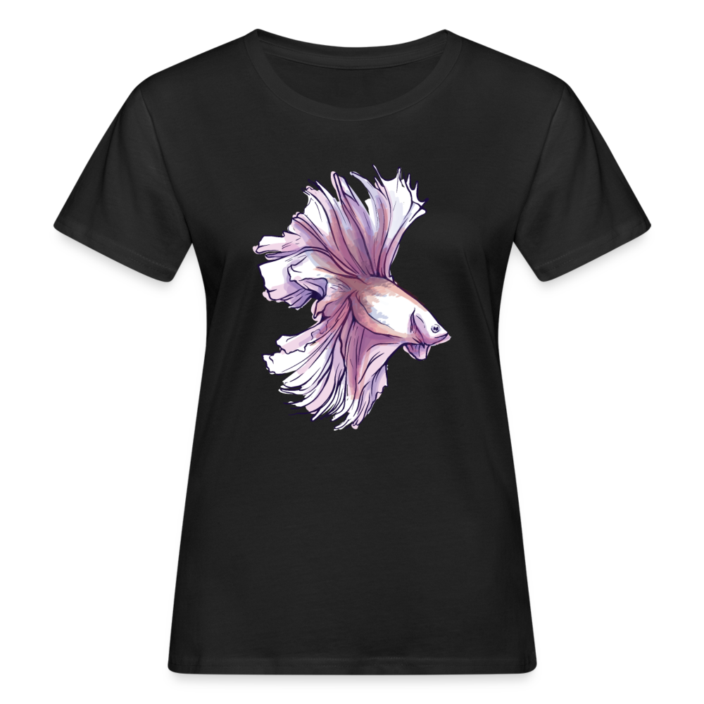 Frauen Bio T-Shirt "Betta-Fisch" - Schwarz