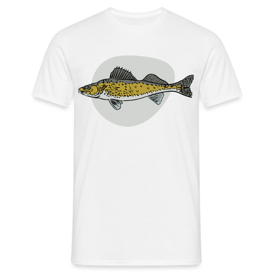 Männer T-Shirt "Zander-Fisch" - weiß