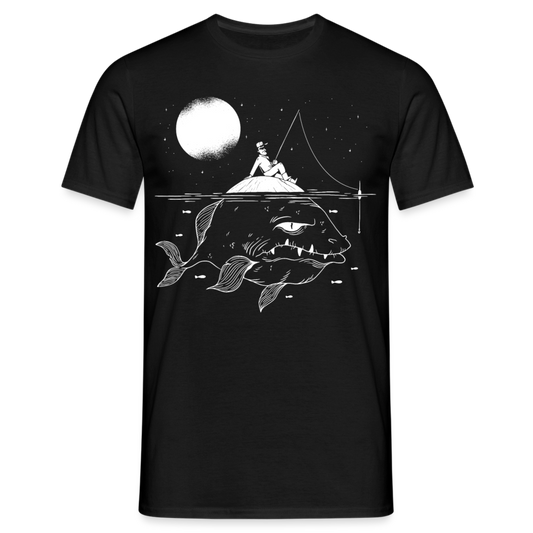 Männer T-Shirt "Angler bei Nacht" - Schwarz