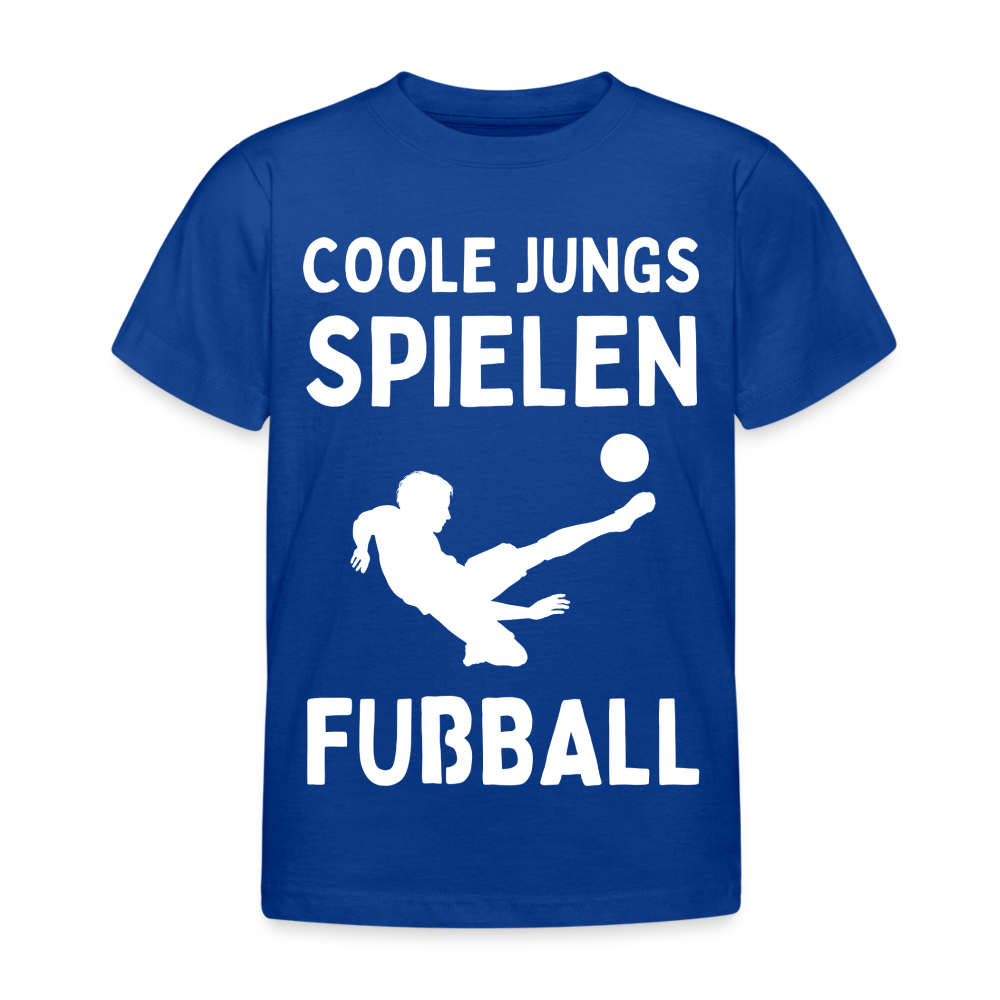 Kinder T-Shirt "Coole Jungs spielen Fußball" - Royalblau