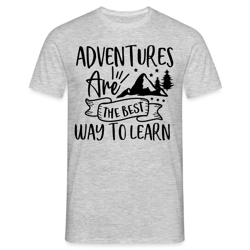 Männer T-Shirt "Adventures are the best way to learn" - Grau meliert