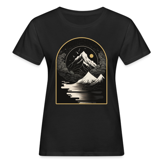 Frauen Bio-T-Shirt "Minimalistische Berge" - Schwarz