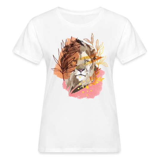 Frauen Bio-T-Shirt "Löwe in tollen Farben" - weiß