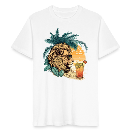 Männer Bio-T-Shirt "Löwe im Sommer" - weiß