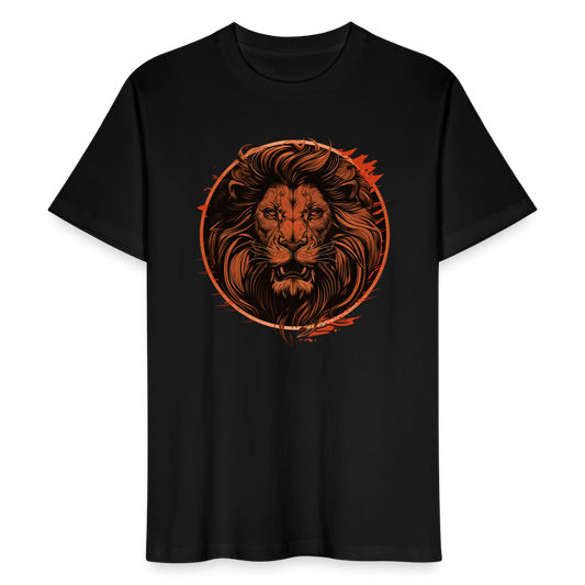 Männer Bio-T-Shirt "Böser Löwenkopf" - Schwarz
