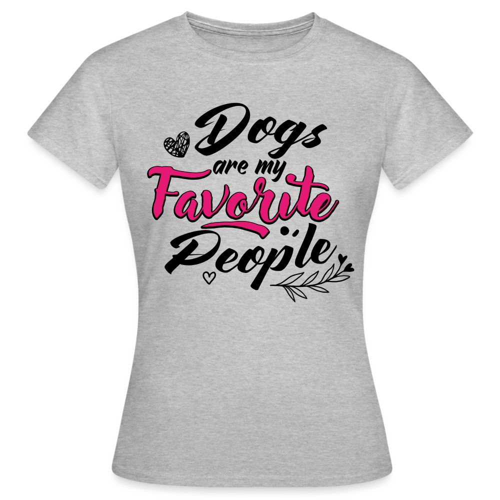 Frauen T-Shirt "Dogs are my favorite people" - Grau meliert