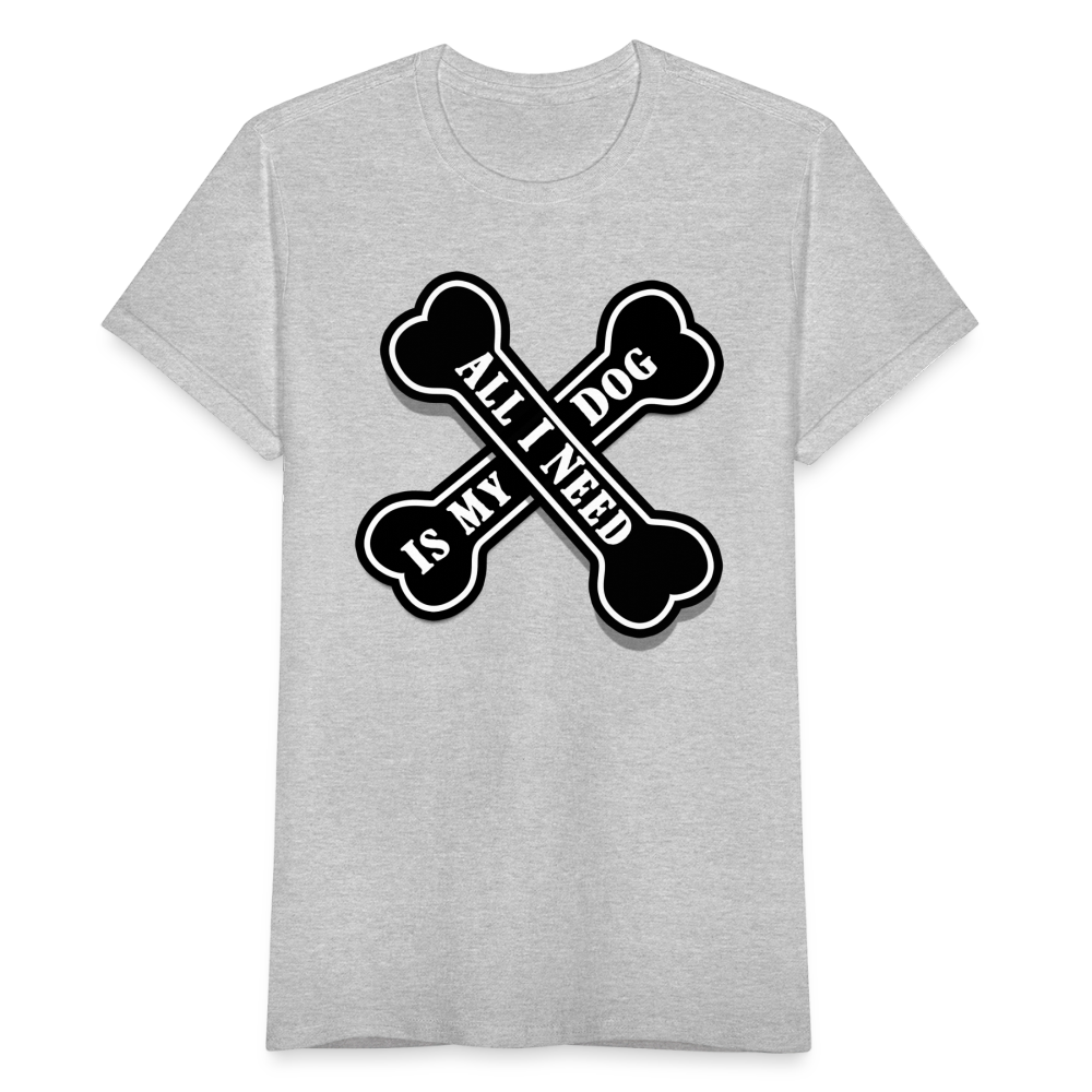 Frauen T-Shirt "All i need is my dog" - Grau meliert