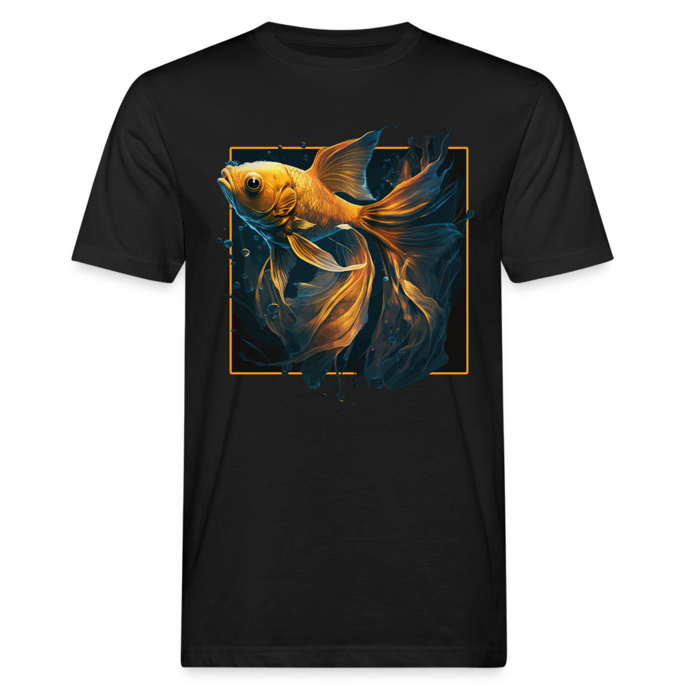 Männer Bio-T-Shirt "Goldfisch" - Schwarz
