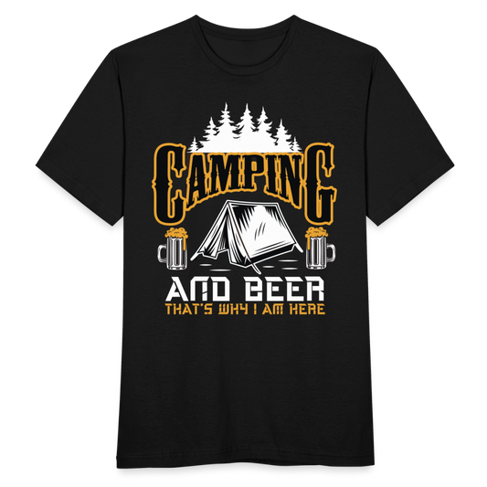 Männer T-Shirt "Camping and beer" - Schwarz
