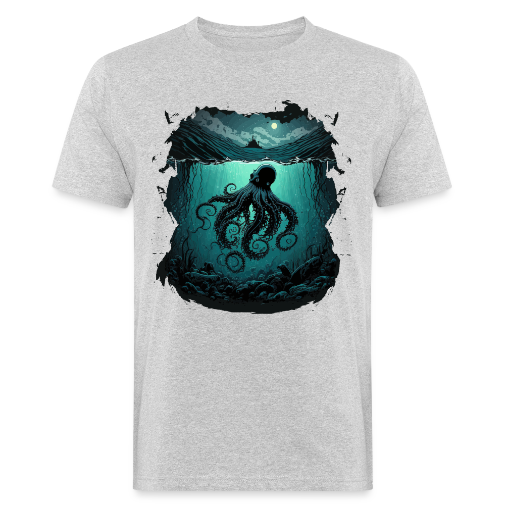 Männer Bio-T-Shirt "Oktopus" - Grau meliert