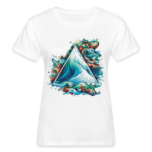 Frauen Bio-T-Shirt "Wellen Dreieck" - weiß