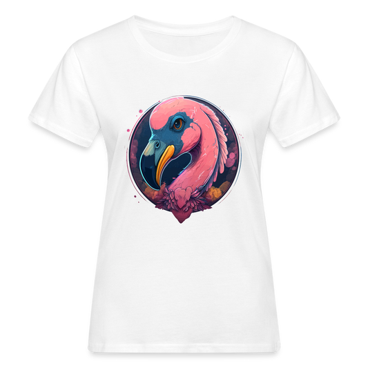 Frauen Bio-T-Shirt "Schöner Flamingo Kopf" - weiß
