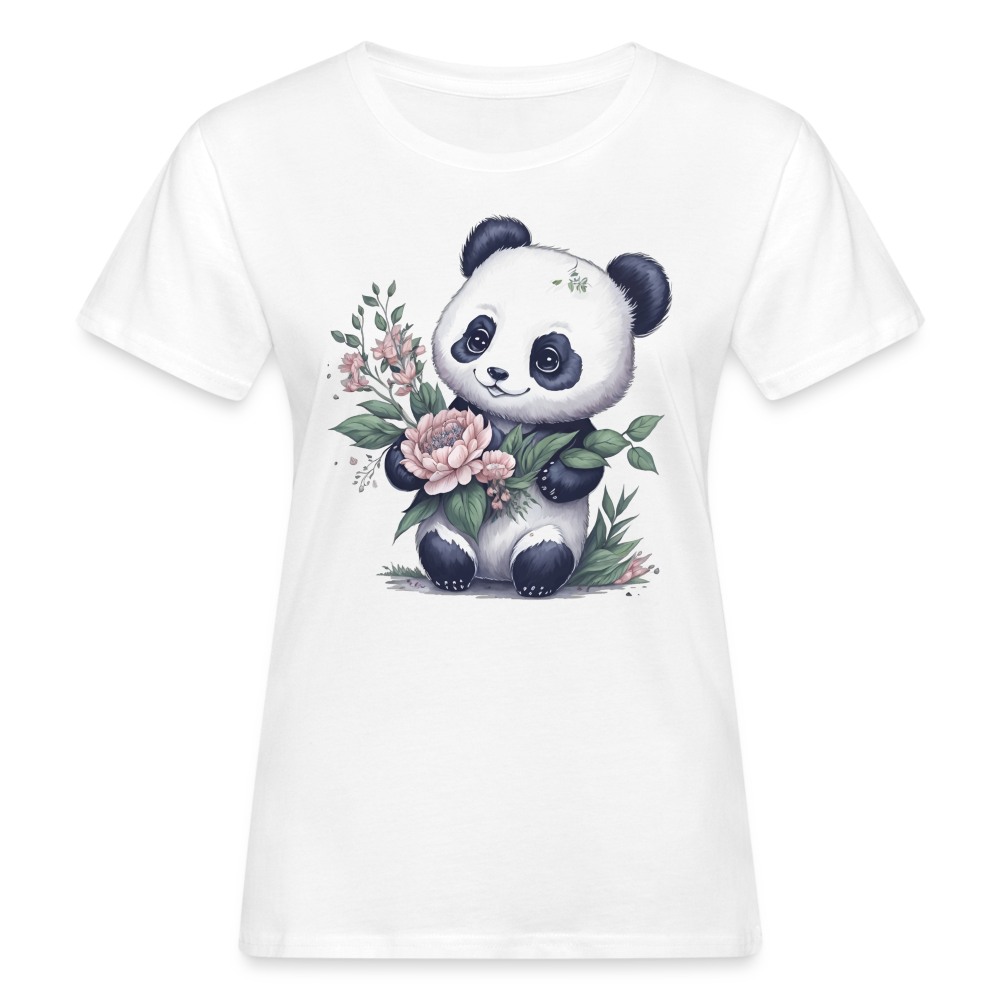 Frauen Bio-T-Shirt "Pandabär im Wasserfarben-Stil" - weiß