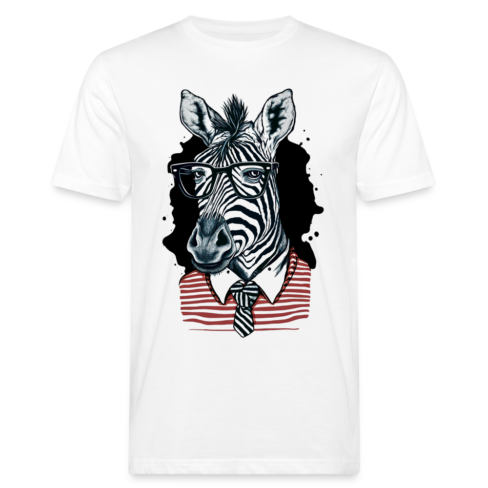 Männer Bio-T-Shirt "Cooles Zebra" - weiß