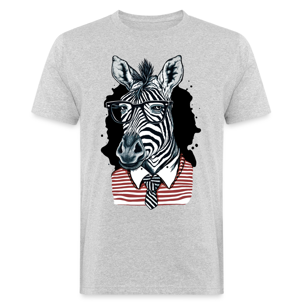 Männer Bio-T-Shirt "Cooles Zebra" - Grau meliert