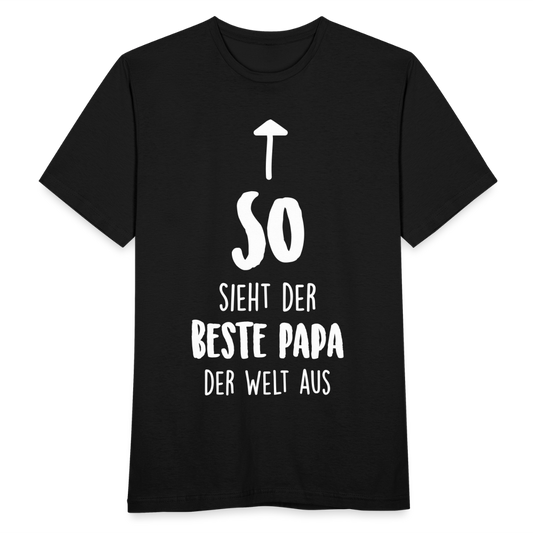Männer T-Shirt "So sieht der beste Papa der Welt aus" - Schwarz
